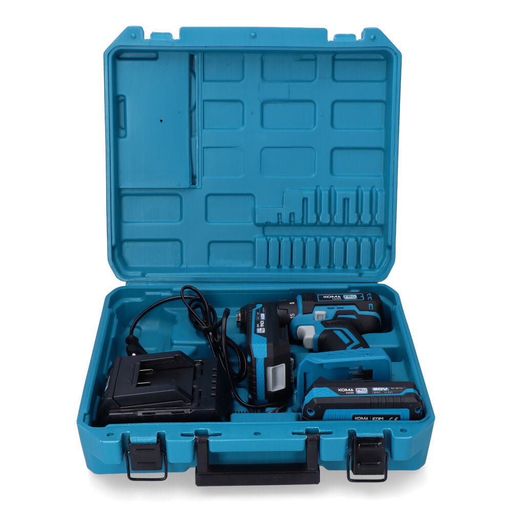 Kit Maletín Taladro Atornillador 20V Brushless KOMA TOOLS - GrowTarraco Distribuciones SLU