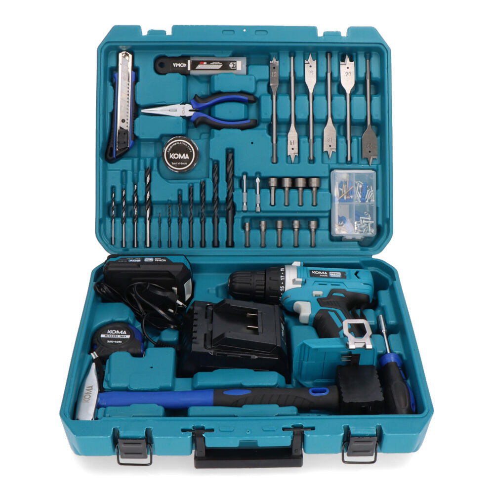 KOMA TOOLS Kit mallette de perceuse-visseuse 20 V avec accessoires, batterie et chargeur - Vista 4 | Développer l’industrie