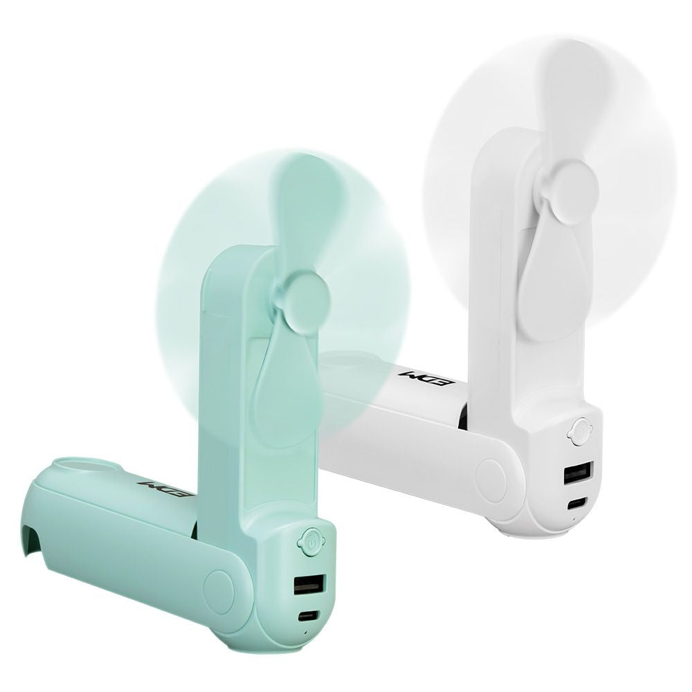 Ventilador de Mano EDM Plegable con Linterna y Powerbank