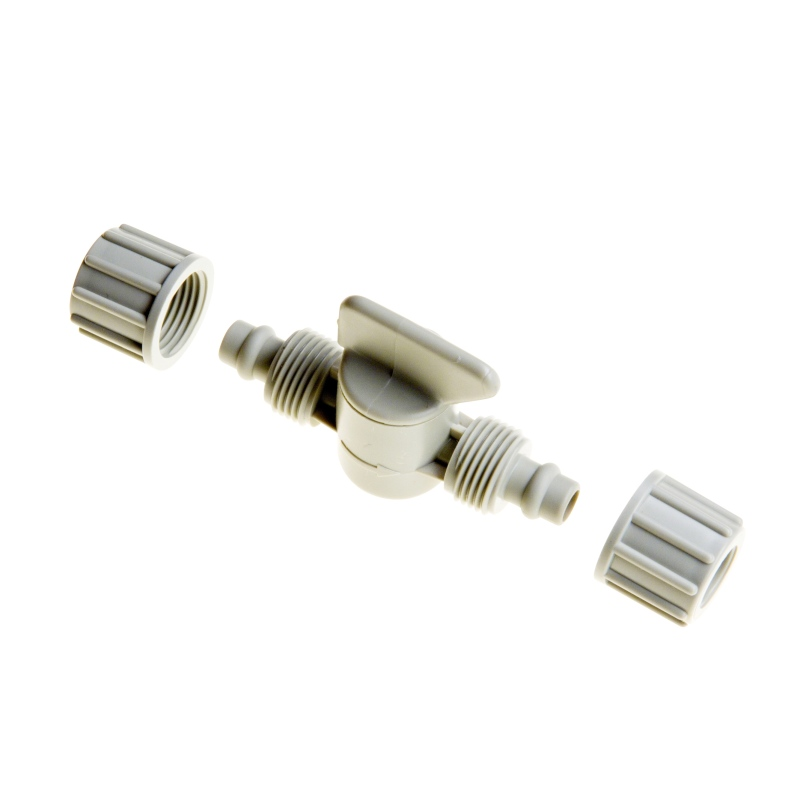 Válvula de corte Blumat montada en el tubo de 8 mm
