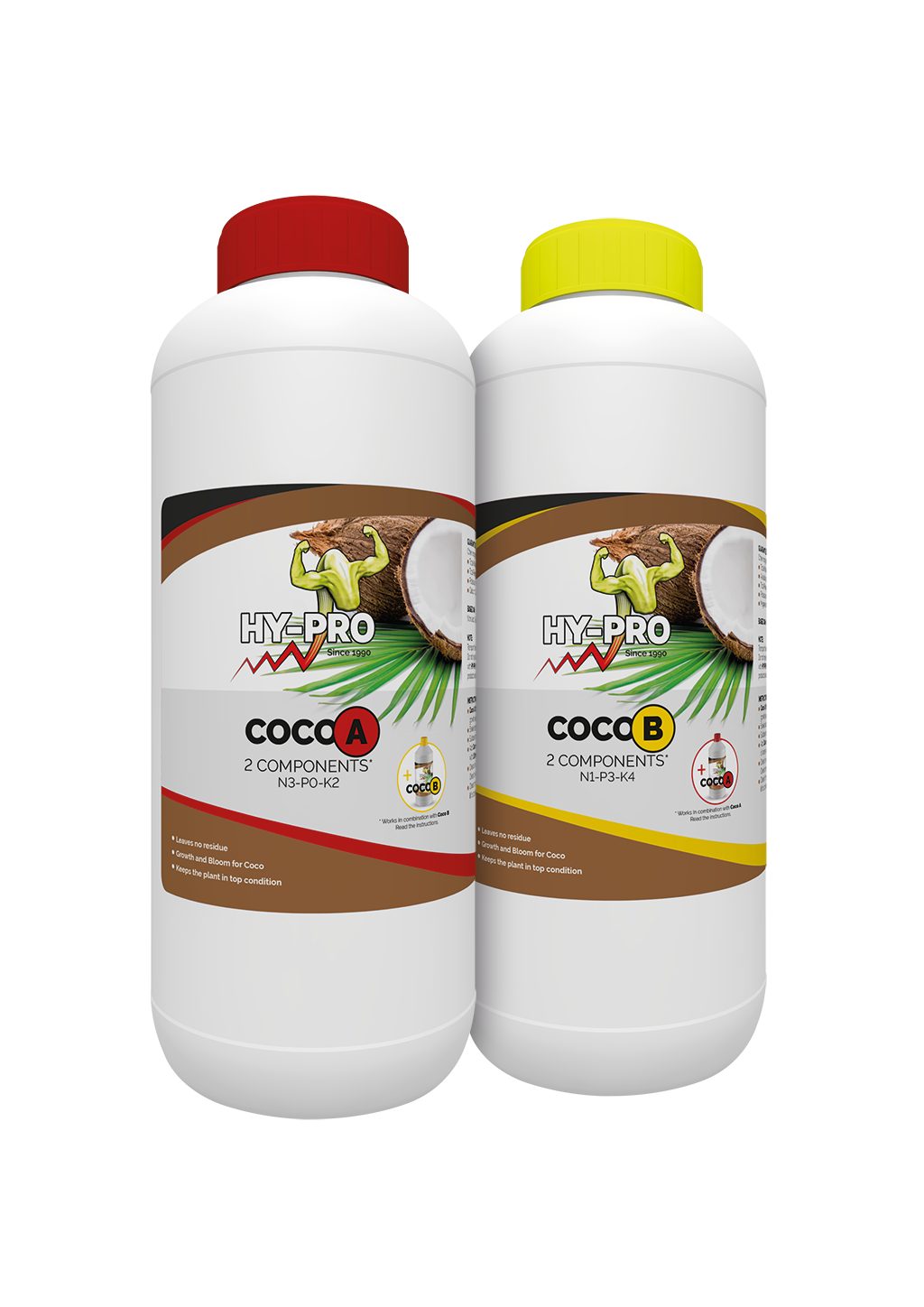 Hy-Pro Coco A+B 1 L, fertilizante mineral bipartito para cultivo en coco