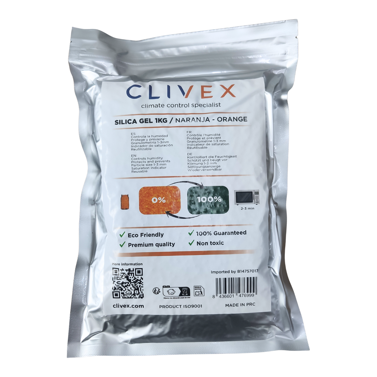 Clivex Gel de Silice Naranja 1-3 mm 1 Kg