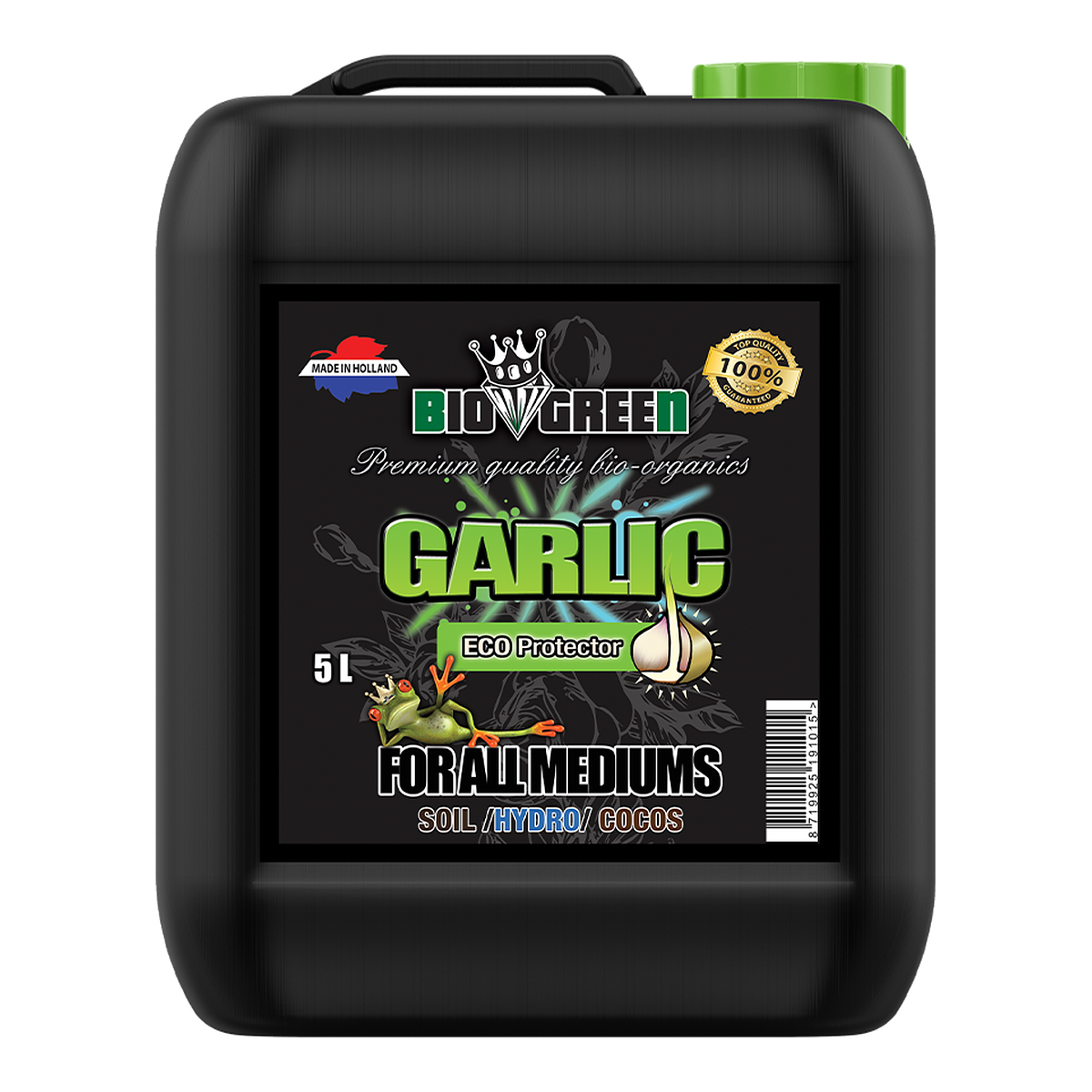 Biogreen Garlic – Repelente de plagas a base de ajo 100% orgánico, garrafa 5 L