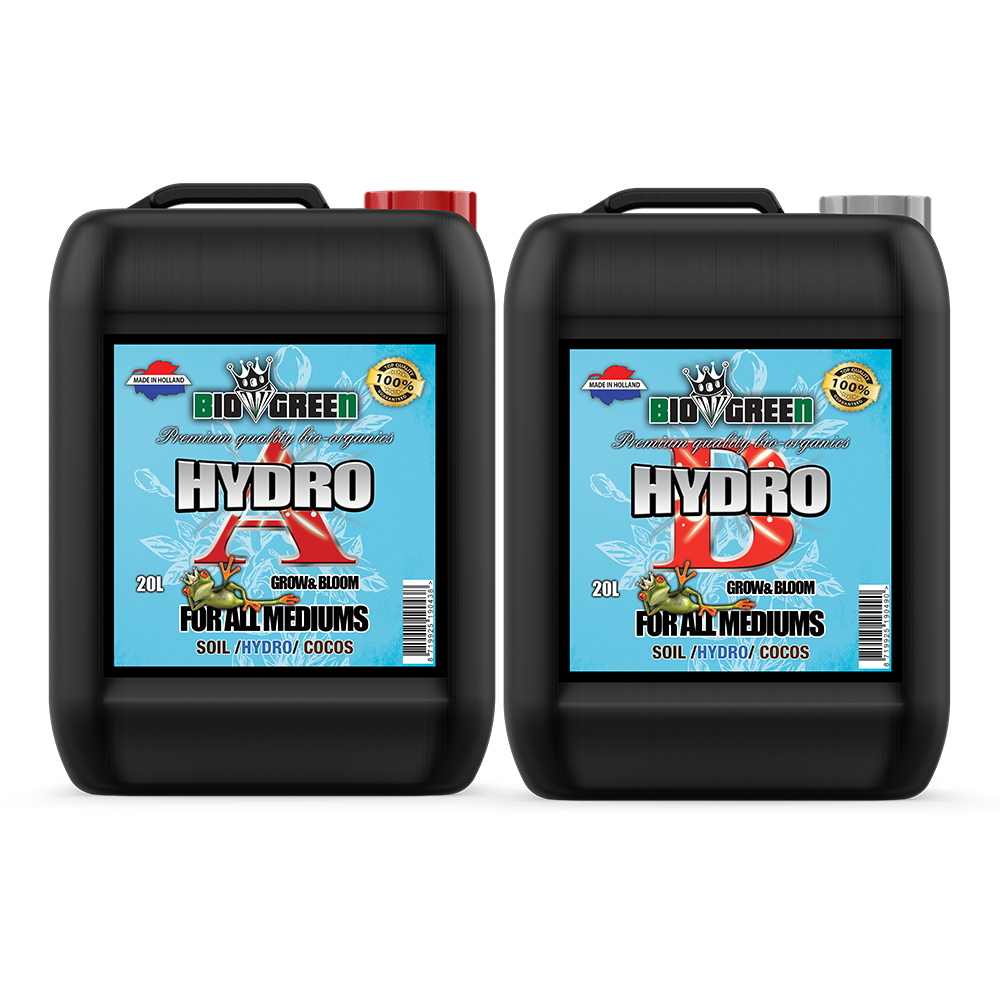 Biogreen Hydro A+B – Fertilizante base hidropónico, componentes A y B garrafas 20 L