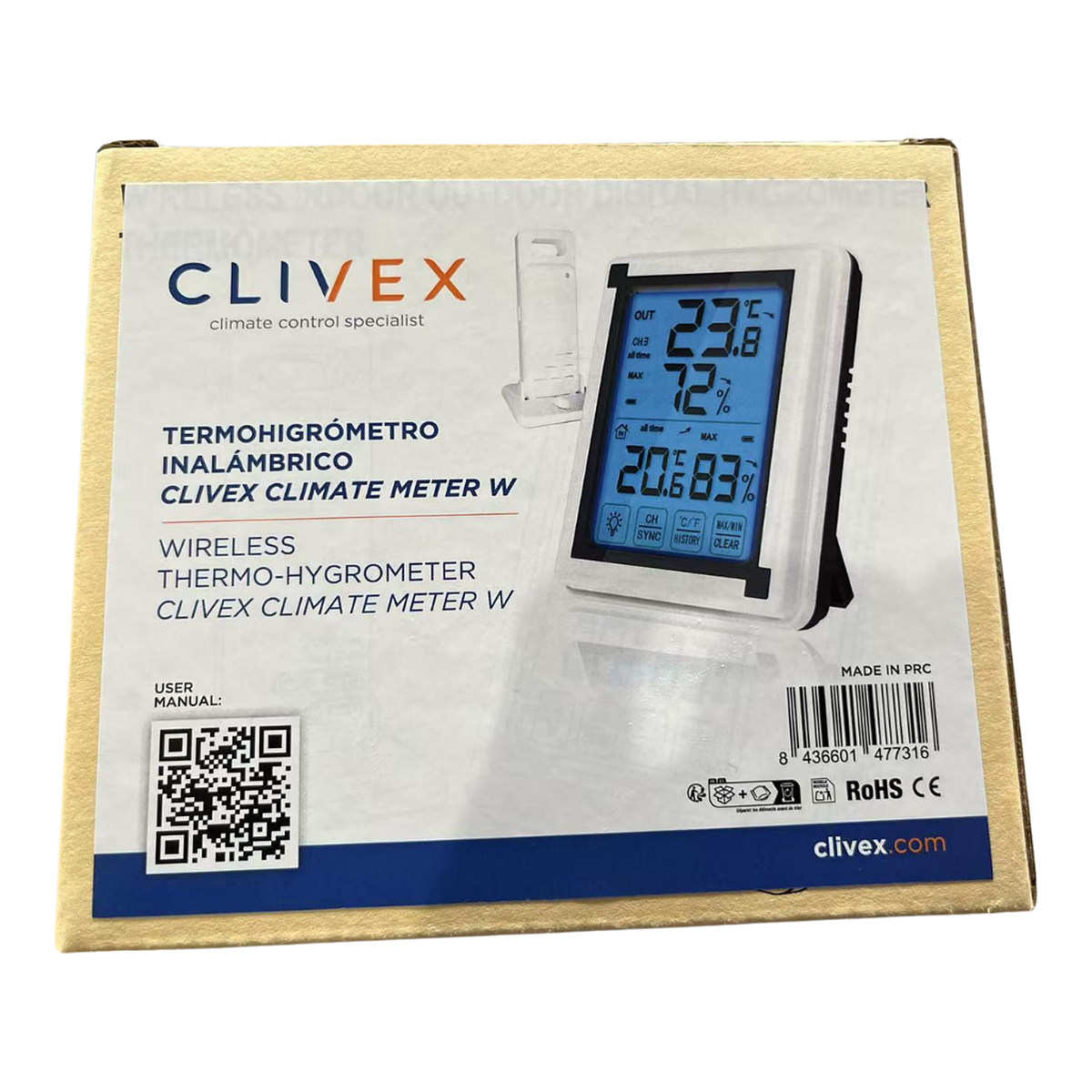 CLIVEX Wireless Thermohygrometer - View 2 | Grow Industry