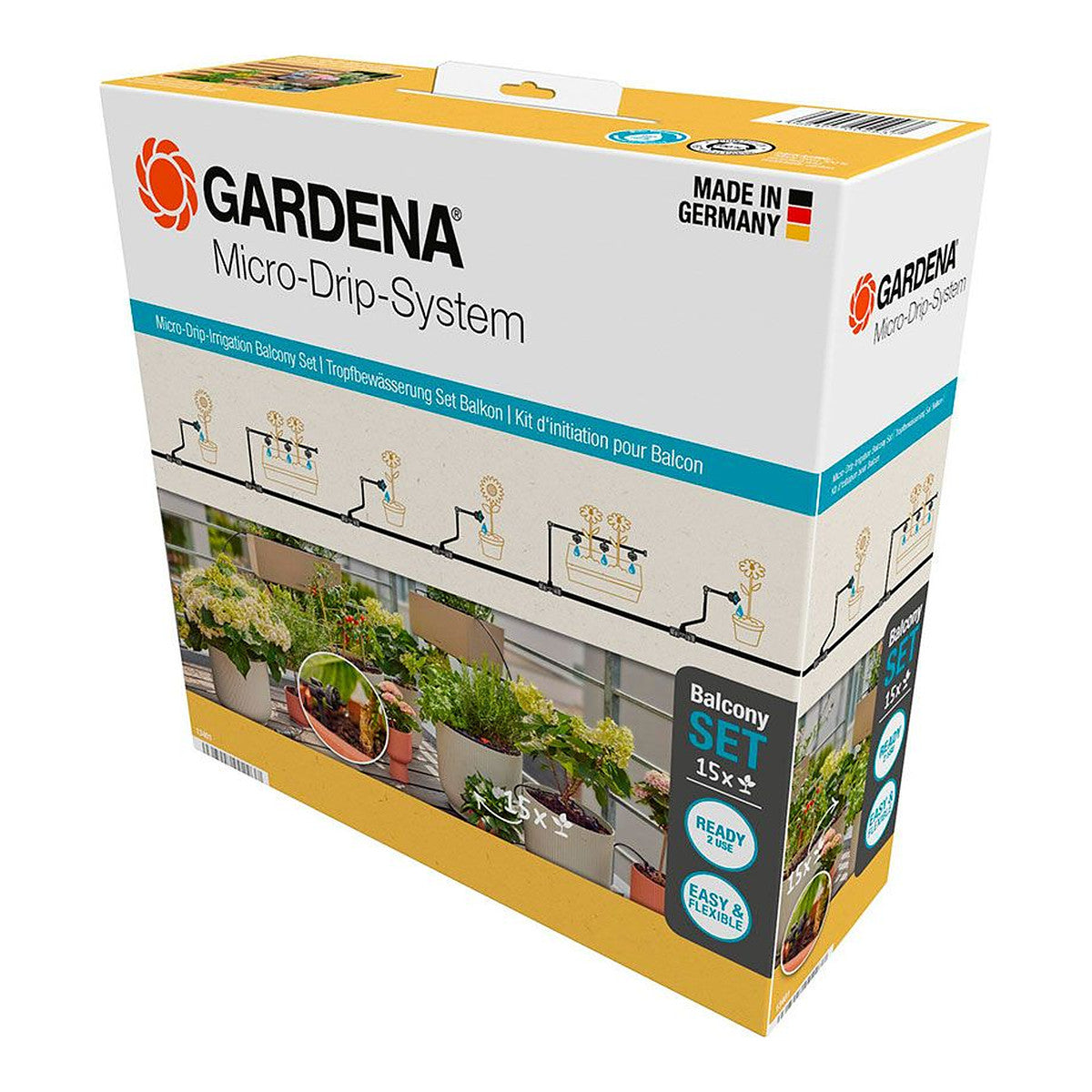 Gardena Set de Riego por Goteo Micro-Drip hasta 15 Plantas