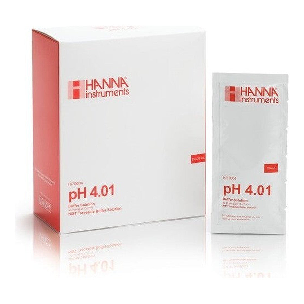 Hanna Solución de Calibración pH 4,01 caja de 25 sobres de 20 ml HI70004P