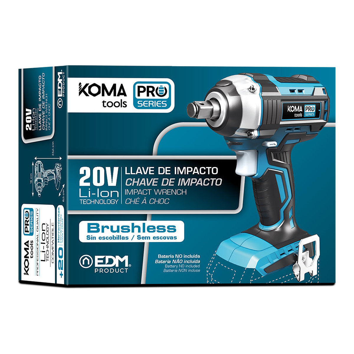 Clé à chocs sans balais 20 V (sans batterie ni chargeur) KOMA TOOLS - Vista 3 | Développer l’industrie