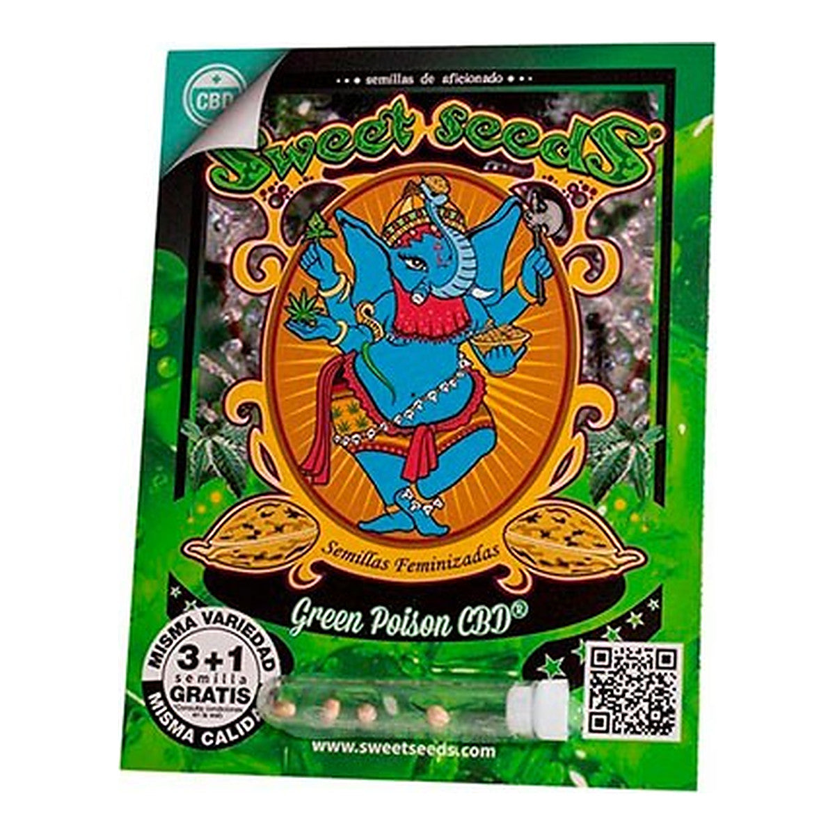 Sweet Seeds Green Poison CBD, semillas de cannabis CBD feminizadas de alta producción