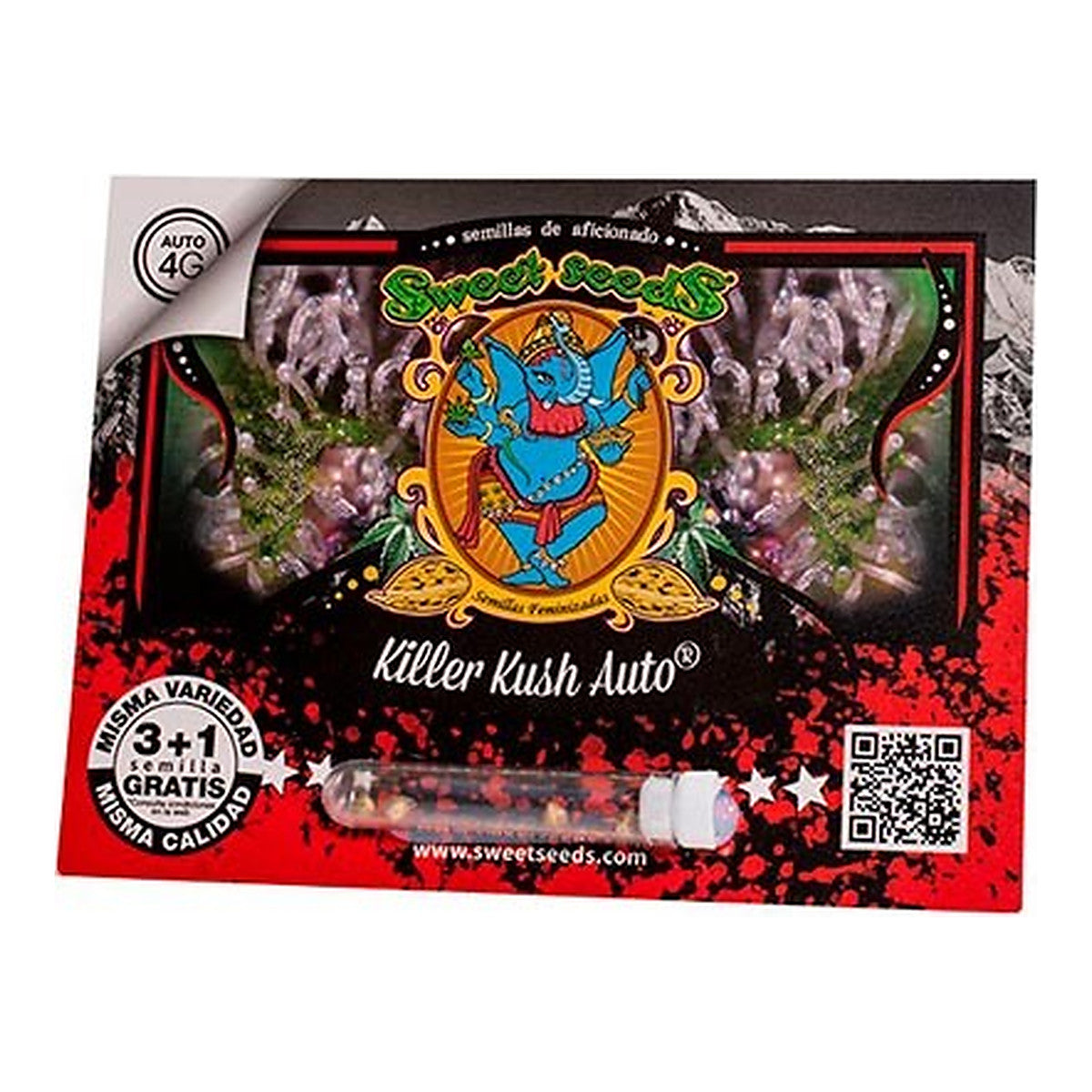 Sweet Seeds Killer Kush Auto, semillas de cannabis autoflorecientes índicas con efecto relajante