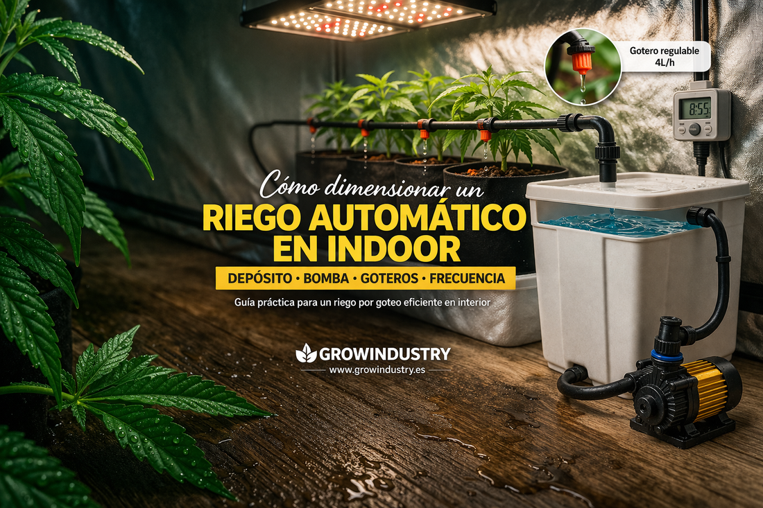 Cómo dimensionar un riego automático en indoor sin quedarte corto