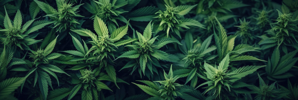 conjunto de plantas de cannabis