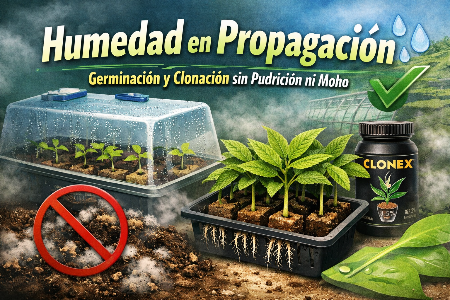 Humedad en propagación: guía práctica para germinar y clonar sin moho