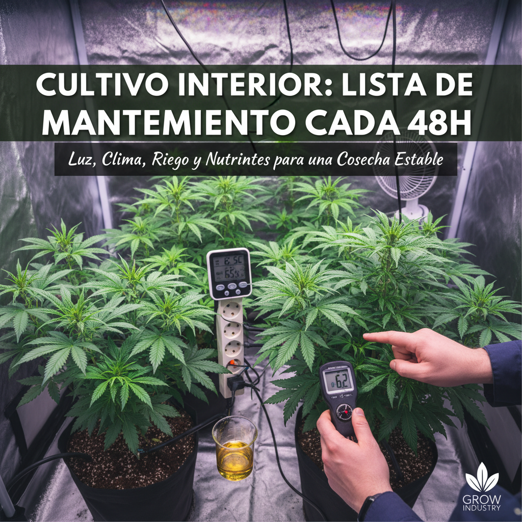 Crecimiento en indoor: checklist de mantenimiento cada 48h para un cultivo estable