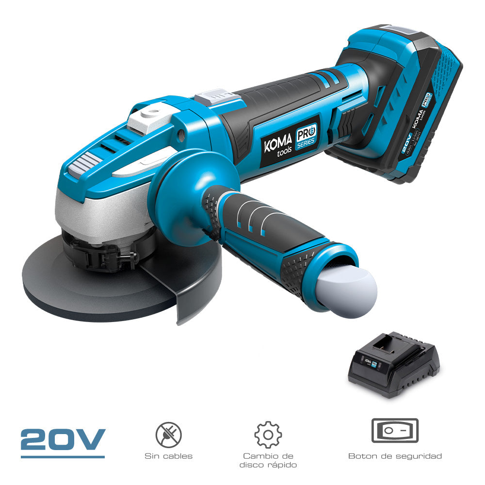 Kit mallette de meuleuse 20 V avec batterie 4,0 A et chargeur KOMA TOOLS