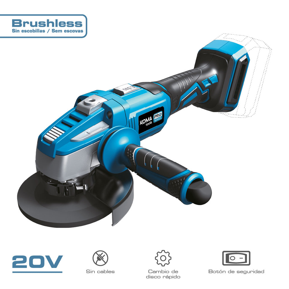 Meuleuse 20V (sans batterie ni chargeur) KOMA TOOLS - Vista 2 | Développer l’industrie