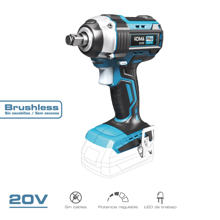 20V Brushless Impact Wrench (Without Battery or Charger) KOMA TOOLS