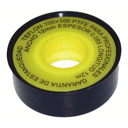 Cinta de Teflón 12 mm x 12 m – Cinta Selladora de Roscas para Fontanería de Riego