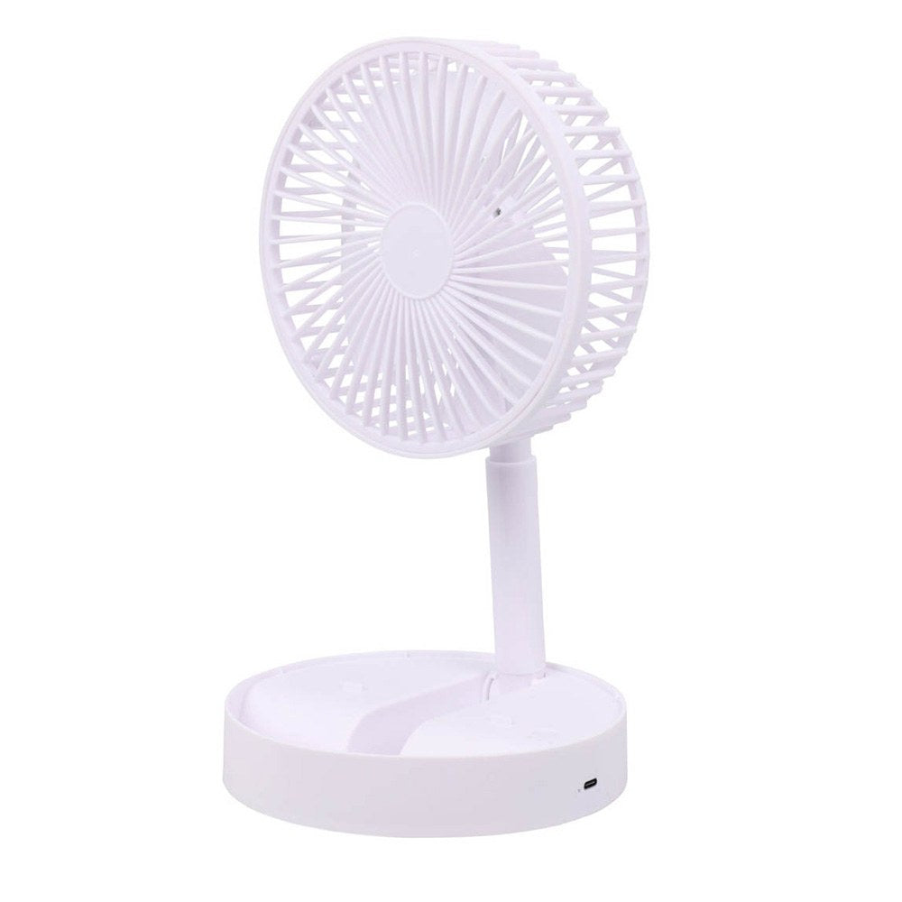 Ventilador de Sobremesa BASICS Plegable y Recargable, Blanco