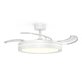 Grunkel Ventilador de Techo Con Aspas Retráctiles y Luz LED 3CCT, 30+24 W, 6 Velocidades, Blanco, Ø106 cm