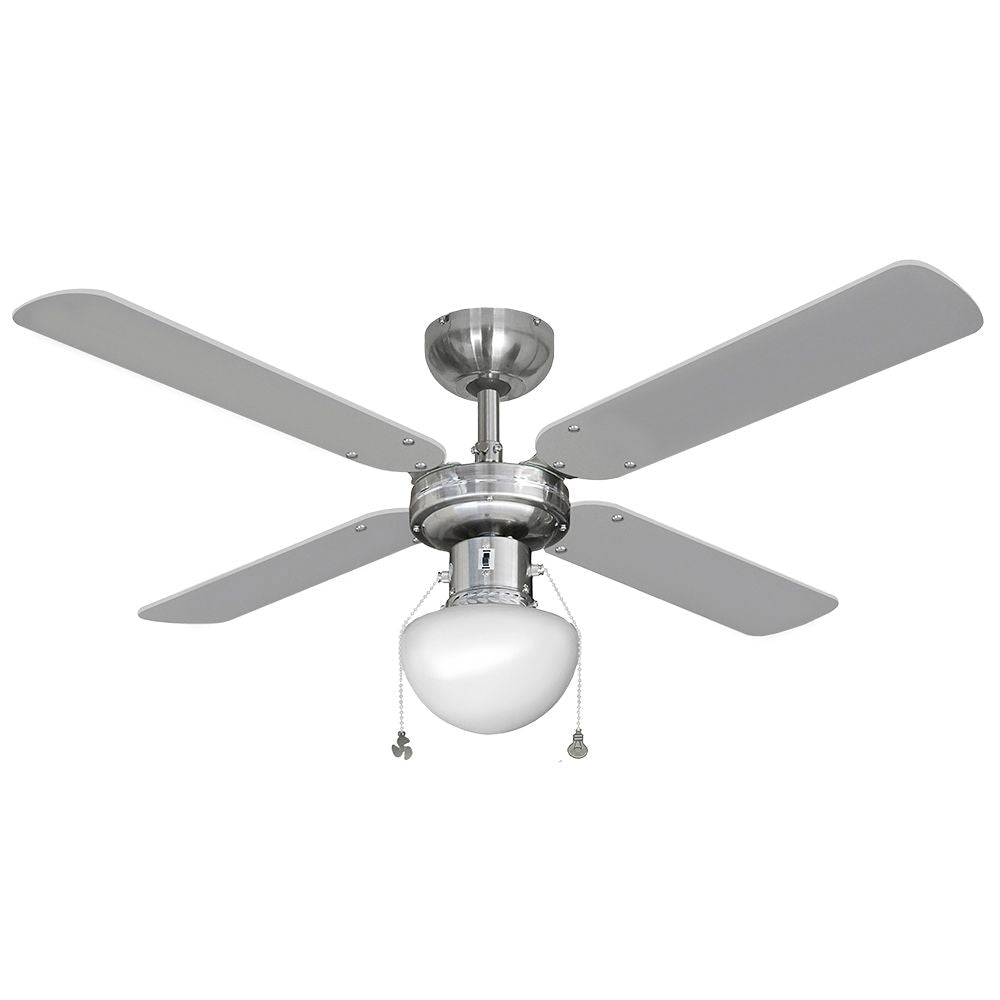 EDM Ventilador de Techo Modelo Caribe. Color Cromado. Potencia: 50W Aspas: Ø102 cm