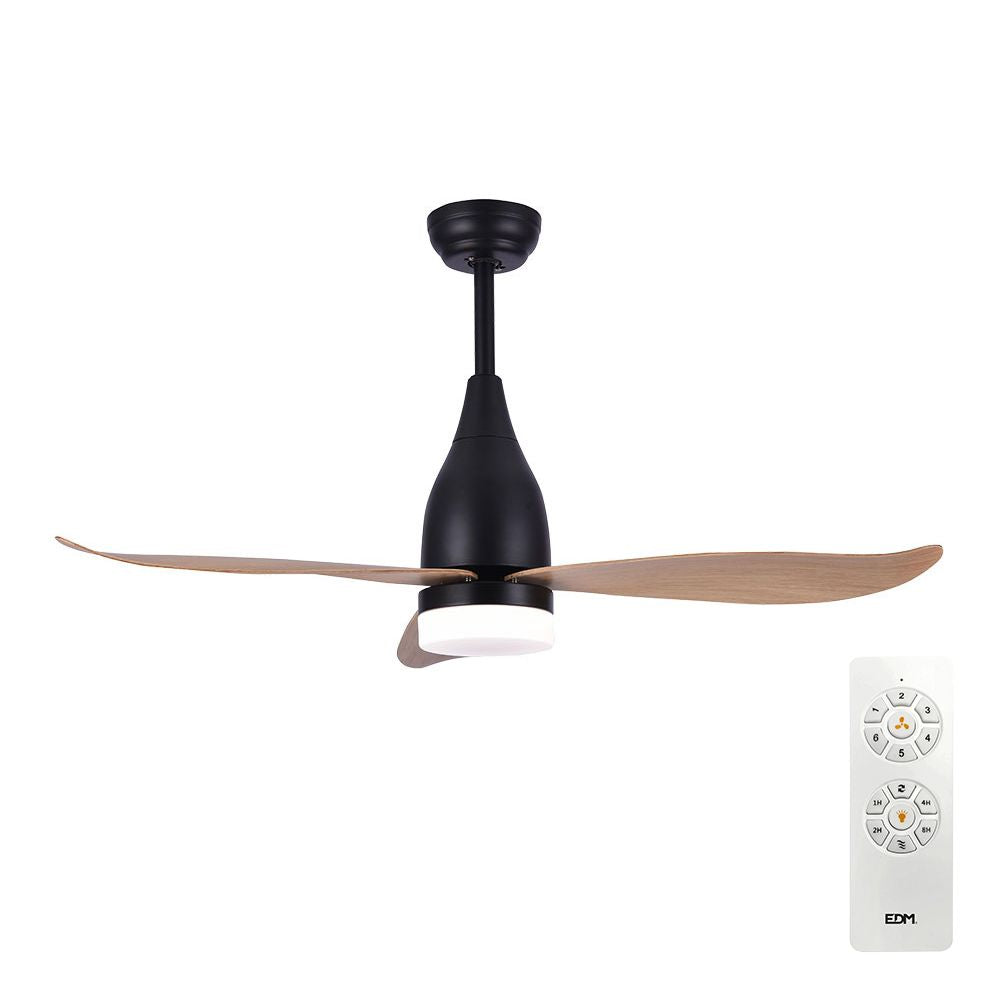 EDM Ventilador de Techo Modelo Kattegat 112cm DC 15W + Luz 18W 2.190lm 3.000K-4000K-5.000K, 3CCT
