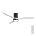 EDM Ventilador de Techo Modelo Kara con 3 Aspas Color Blanco Ø132cm Luz LED 3000/4000/6000K, 3CCT, 30 W, Negro