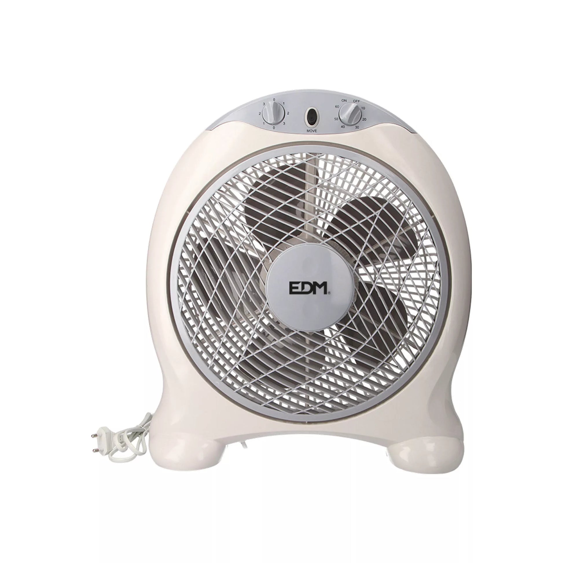 Ventilador Box Fan EDM Blanco/Gris 45W