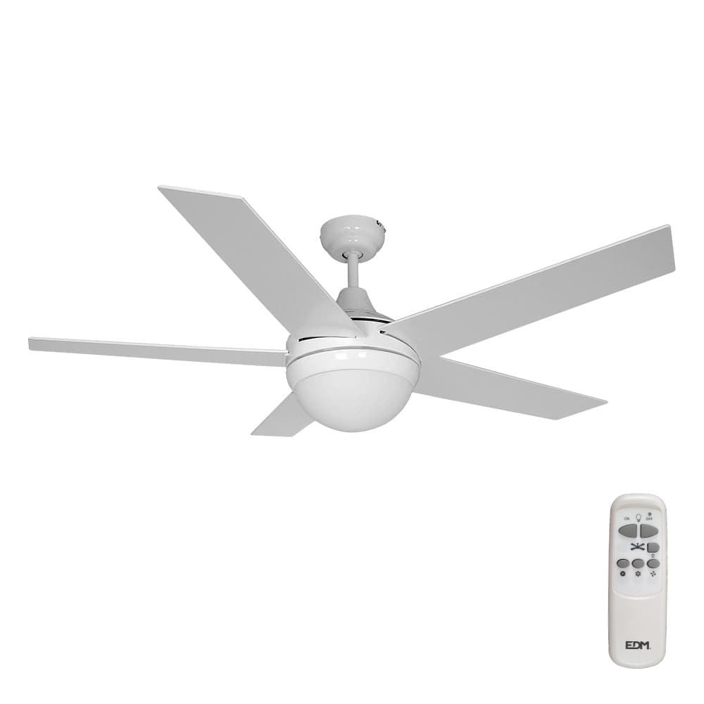 EDM Ventilador de Techo Modelo Adriatico. Color Blanco. Potencia: 60W Aspas: Ø132cm con Mando a Distancia