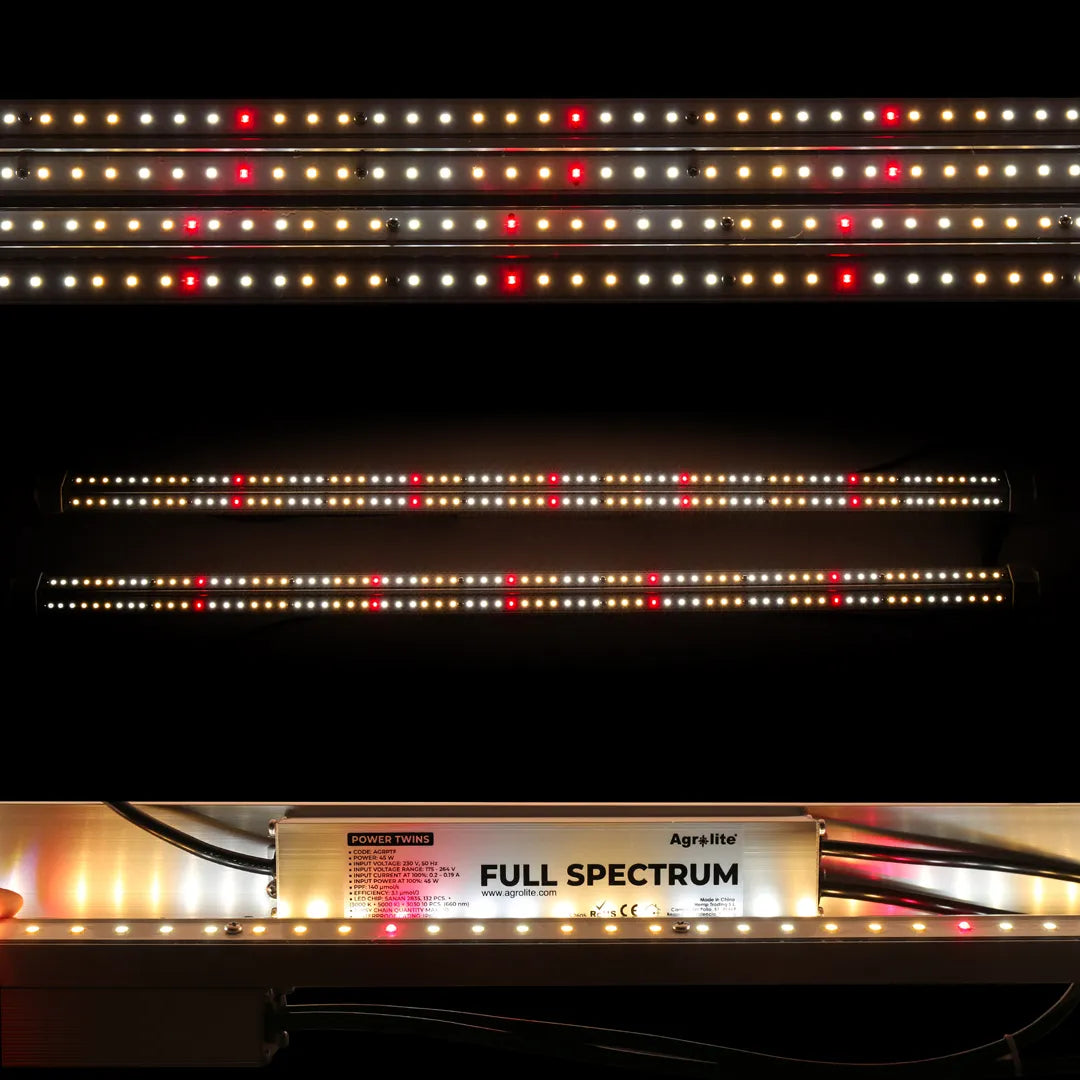 Agrolite Power Twins Full Spectrum montaje undercanopy