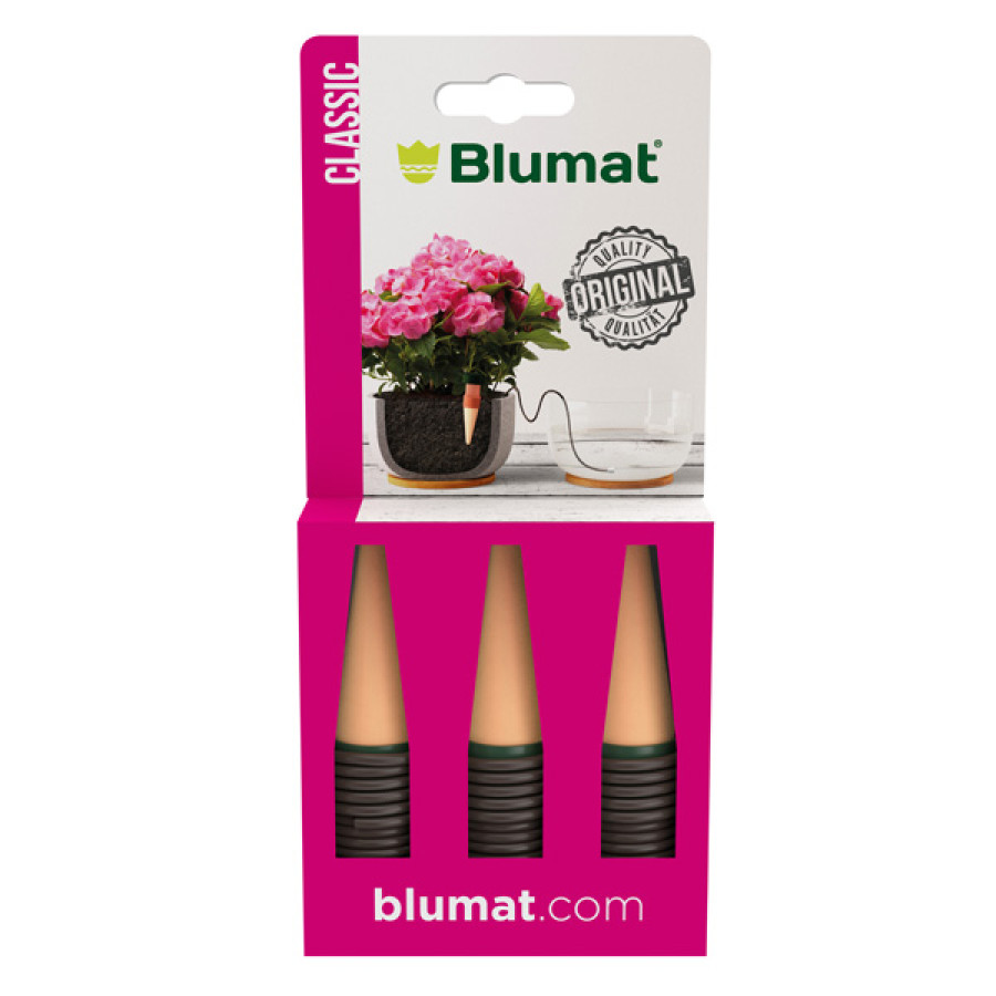 Blumat Classic instalado en maceta de interior