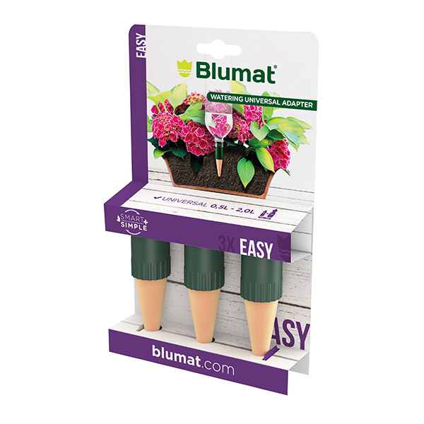 Detalle del blíster de 3 unidades de Blumat Easy