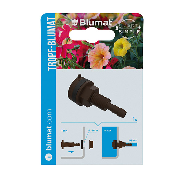 Conector de depósito Blumat de 8 mm para bidón