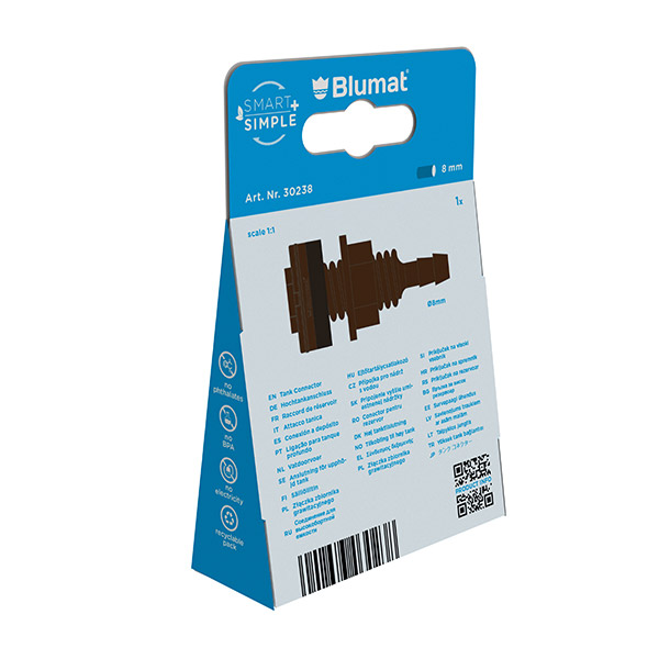Conector de depósito Blumat, montaje en taladro de 12 mm