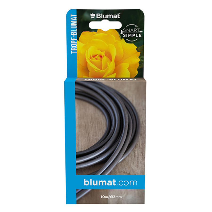 Tubo Blumat Ø3 mm de goteo en uso