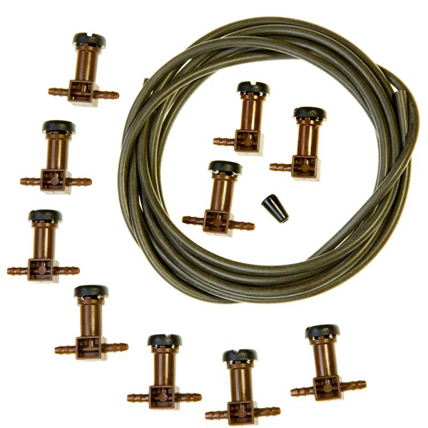 Distribuidores de goteo Blumat montados sobre tubo Ø3 mm