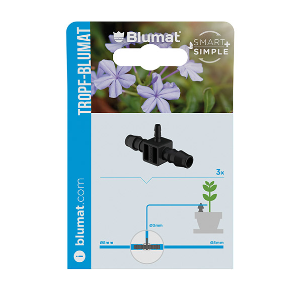 Blumat te 8-3-8 con salida a sensor en mitad del ramal