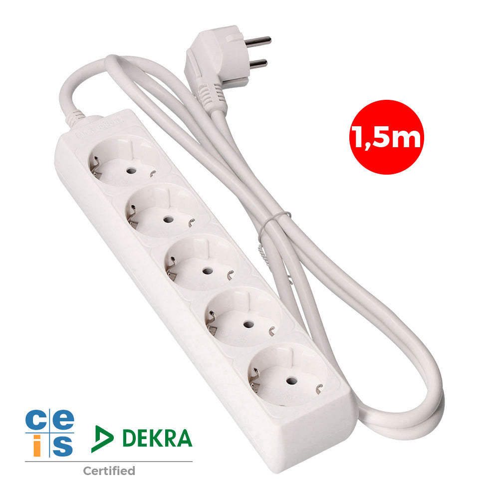 Base Múltiple T/TL 10/16A 1,5m – Regleta de Enchufes para Control de Equipos en Cultivo