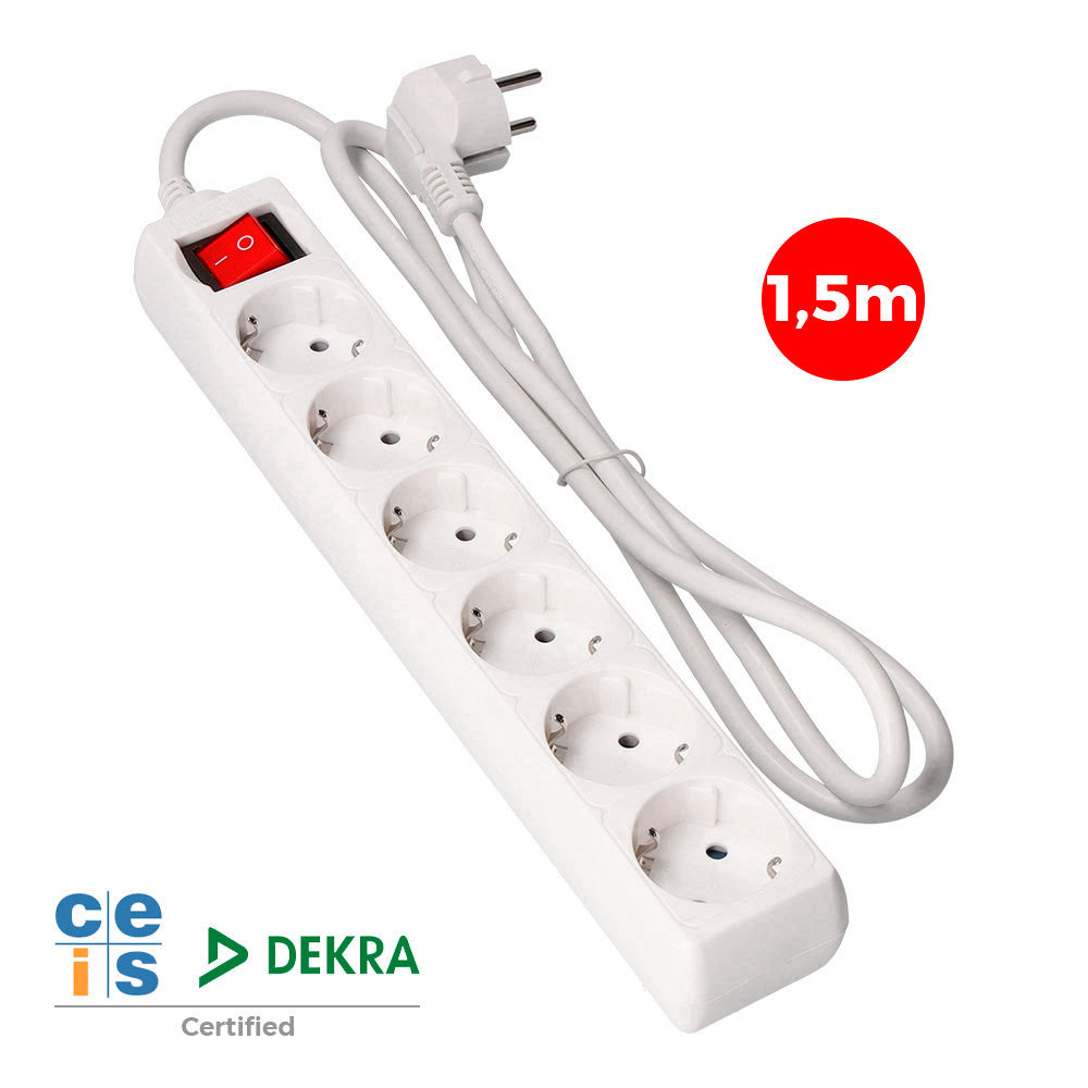 Base Enchufe Múltiple Schuko con Interruptor EDM - Pequeño Material Eléctrico | Grow Industry