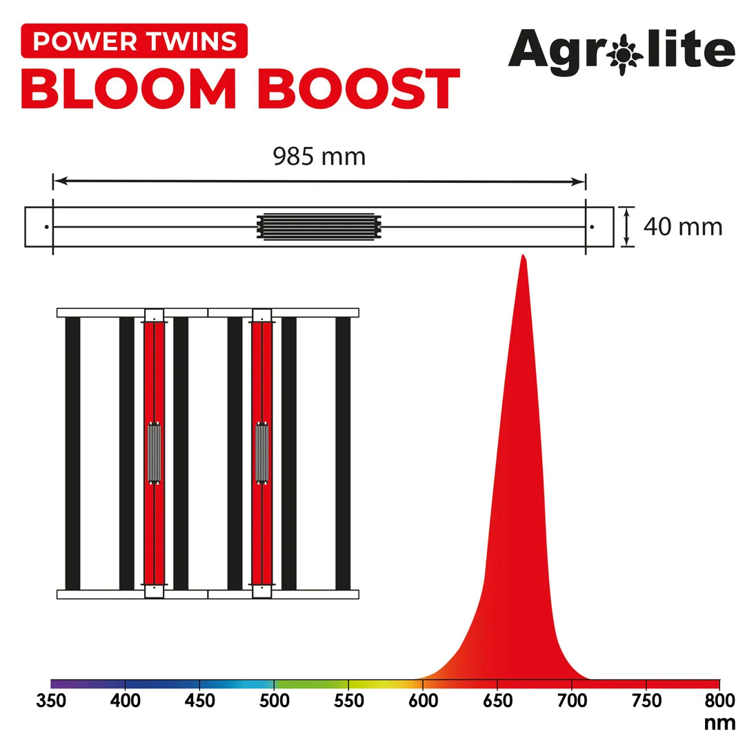 Agrolite Power Twins Bloom Boost instalada en cultivo