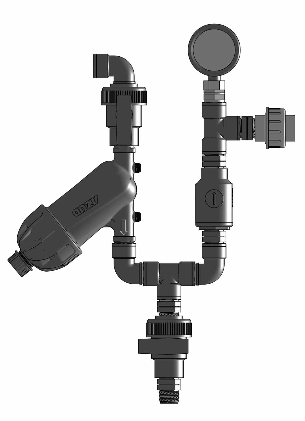 Detalle del kit de inicio Dosatron Lo-Flo 3/4"