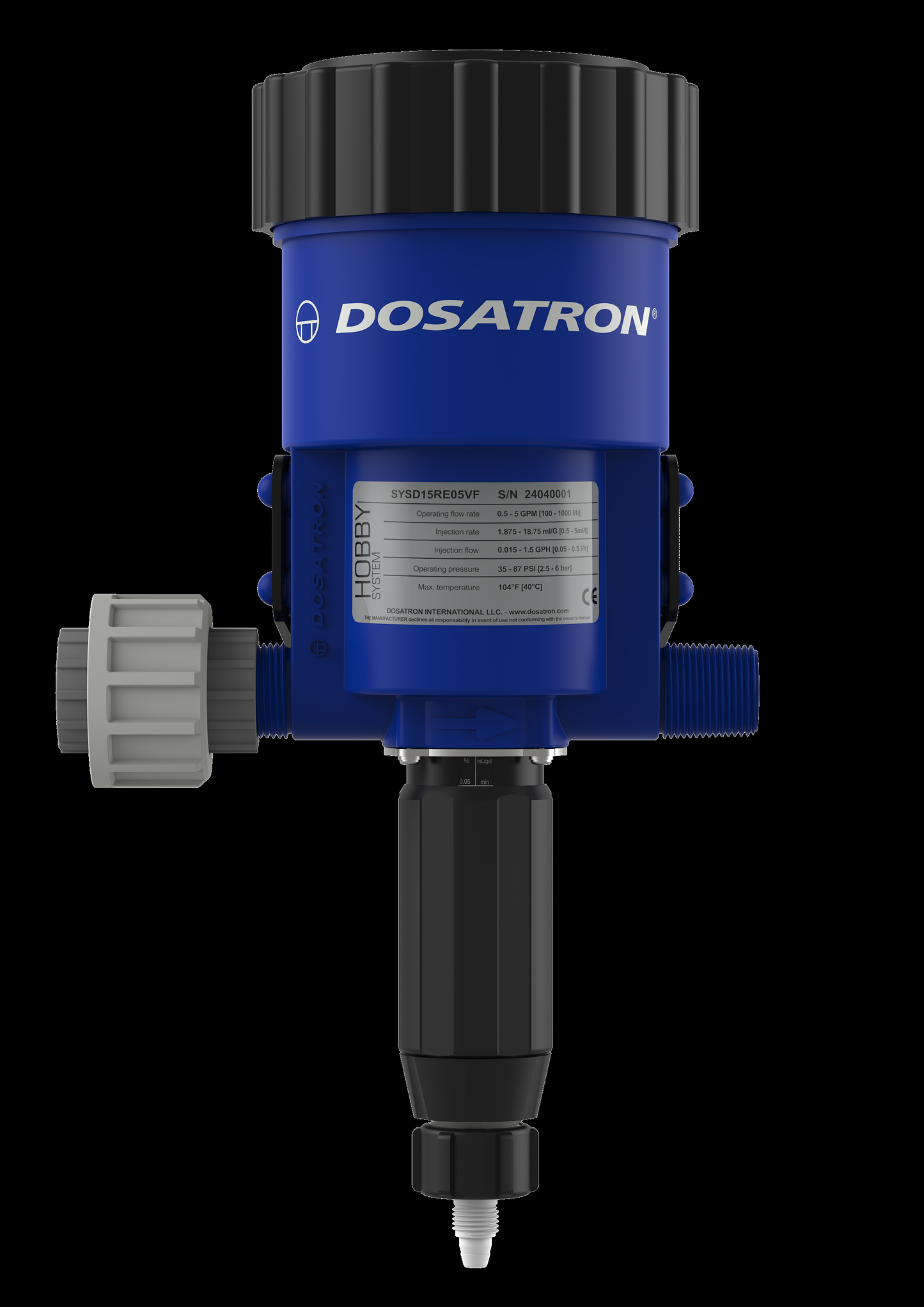 Dosatron D15RE05VF 0,05 a 0,5 % dosificador de ampliación Sistema Hobby – ref. 500205