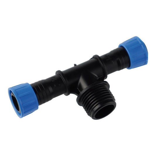 Aqua Control Derivación en T Rosca Macho medio pulgada a Cinta Click Ø16 mm