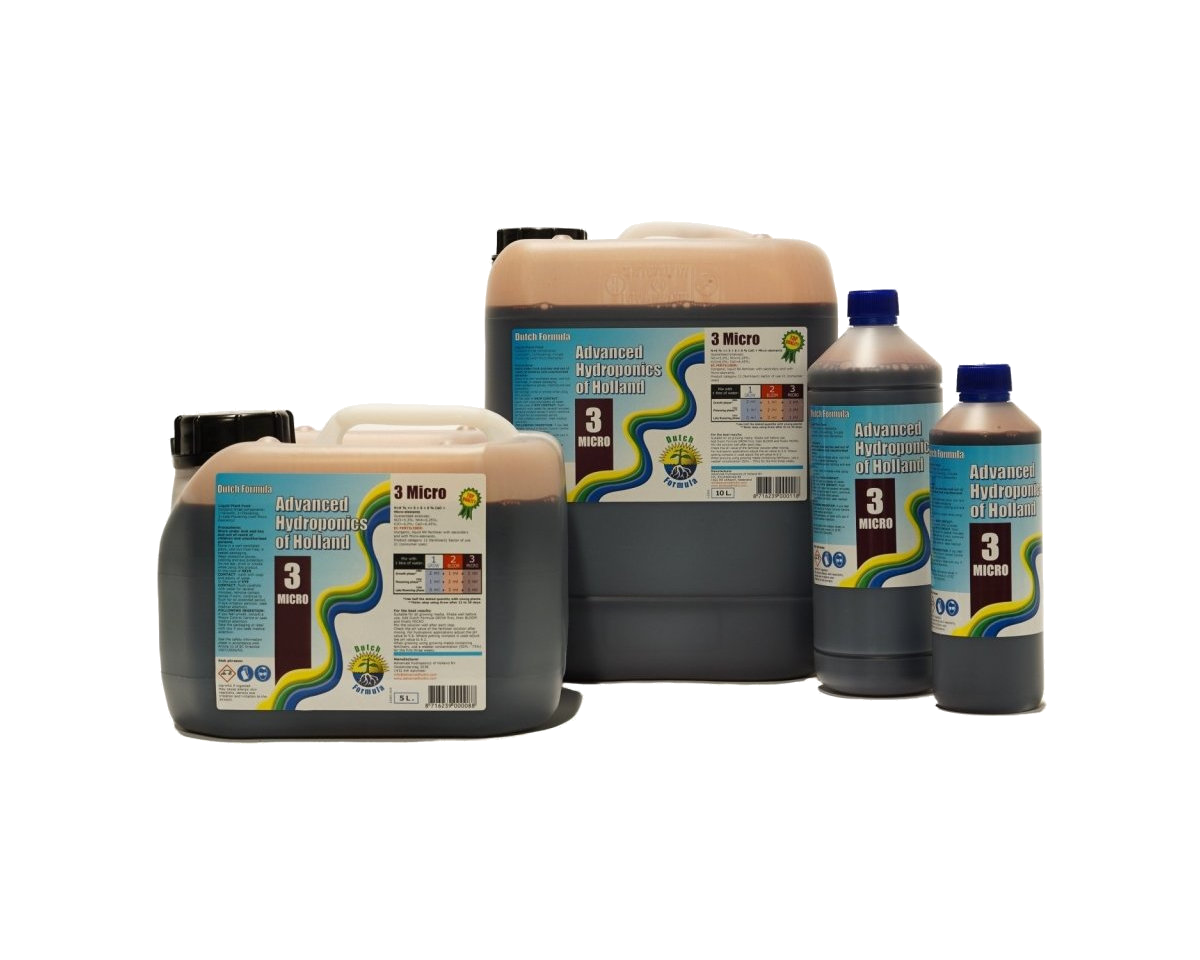 Advanced Hydroponics Dutch Formula Micro 3 - gama de formatos