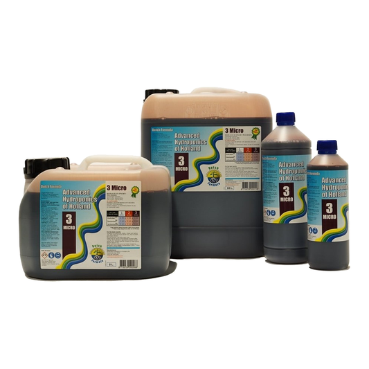 Advanced Hydroponics Dutch Formula Micro 3 - gama de formatos