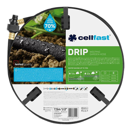 Cellfast Manguera Porosa de Riego por Goteo Ø12,5 mm x 7,5 m