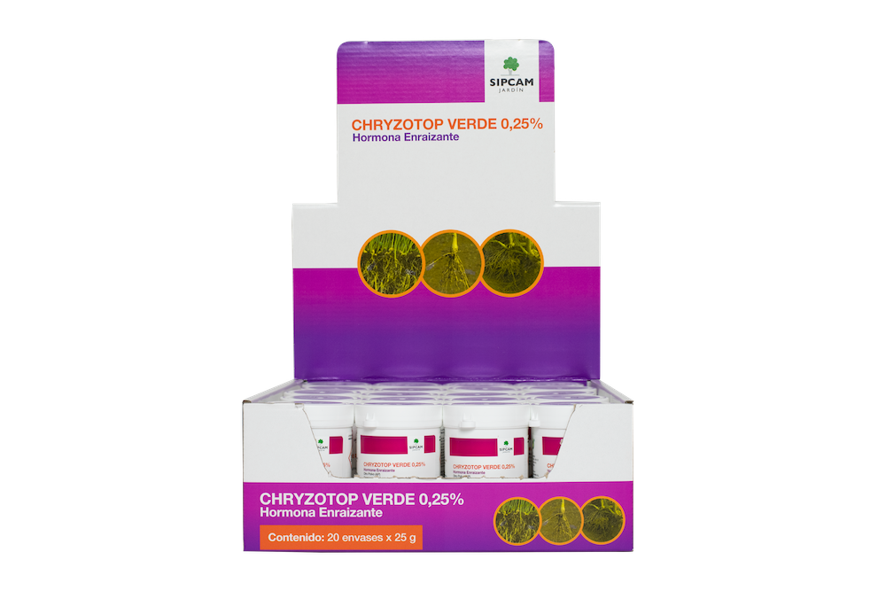Chryzotop Verde 0,25% bote 25 g hormona de enraizamiento en polvo