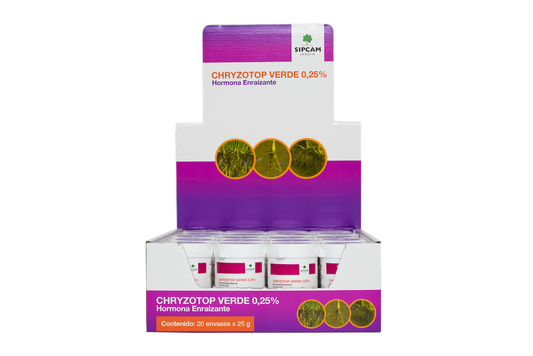 Chryzotop Verde 0,25% bote 25 g hormona de enraizamiento en polvo