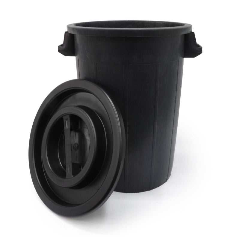 Black round deposit with lid