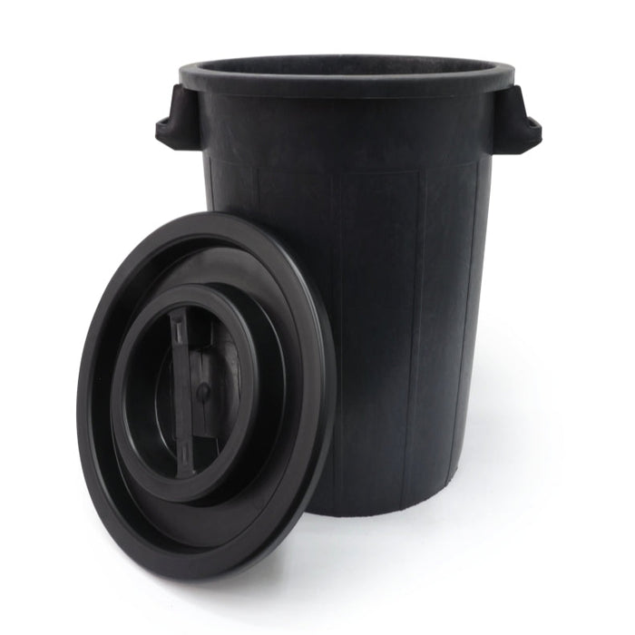 Black round deposit with lid